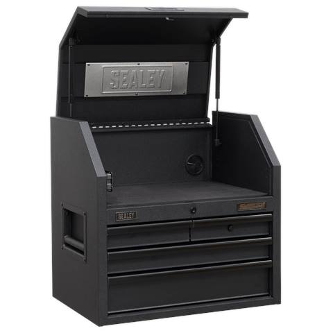 Superline PRO® Black Edition Topchest with 4 Soft Close Drawers & Power Bar 660mm