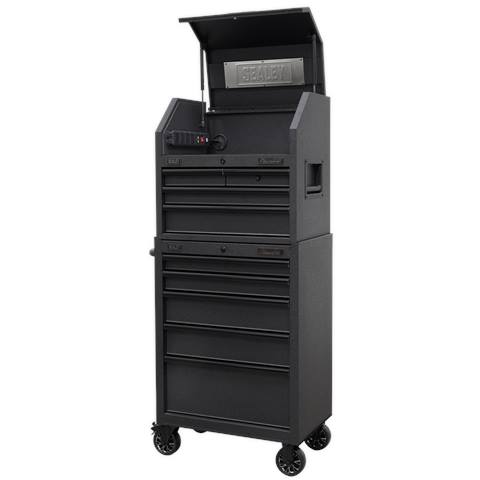 Superline PRO® Black Edition Tool Chest Combination with 9 Soft Close Drawers & Power Bar