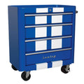 Premier™ Retro Style Rollcab 4 Drawer - Blue with White Stripes