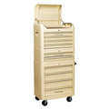 Premier™ Retro Style Topchest, Mid-Box Tool Chest & Rollcab Combination 10 Drawer - Cream