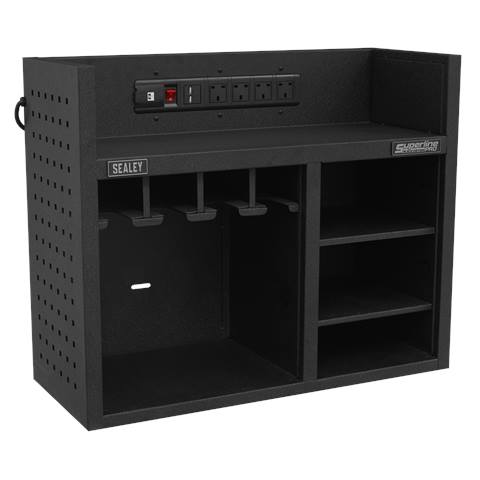 Superline PRO® Power Tool Storage Rack with Power Bar
