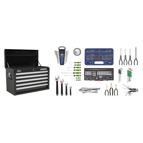 Superline PRO® Topchest 5 Drawer with 139pc Tool Kit - Black