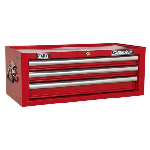 Superline PRO® Mid-Box Tool Chest 3 Drawer - Red