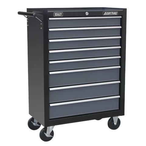 American PRO® Rollcab 8 Drawer - Black/Grey