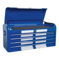 Premier™ Retro Style Wide Topchest 4 Drawer - Blue with White Stripes