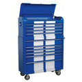 Premier™ Retro Style Wide Topchest & Rollcab Combination 10 Drawer Blue with White Stripes