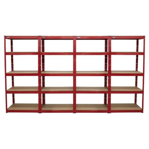 Racking Unit with 5 Shelves 150kg Capacity Per Level - Set of 4