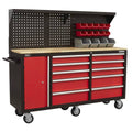 Superline PRO® Mobile Workstation with Backboard 10 Drawer
