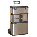 Mobile Stainless Steel/Composite Toolbox with 3 Compartments