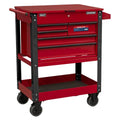 Superline PRO® Heavy-Duty Mobile Tool & Parts Trolley with 5 Drawers & Lockable Top