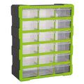 Cabinet Box 18 Drawer - Green/Black