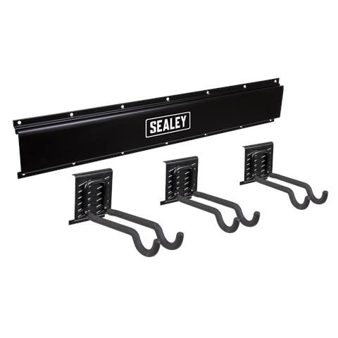 Wall Mounting Storage Rail with Sports Equipment Hooks