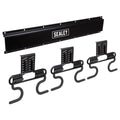 Wall Mounting Storage Rail with 6 Hooks