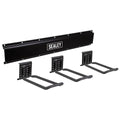 Wall Mounting Storage Rail with 3 Closed End Hooks