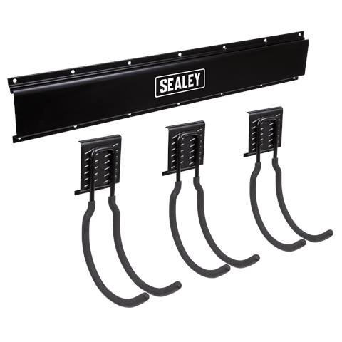 Wall Mounting Storage Rail with 3 Large Hooks