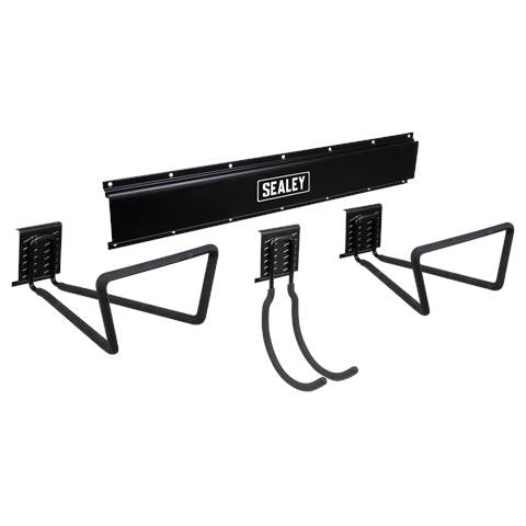 Wall Mounting Storage Rail with 3 Large Hooks