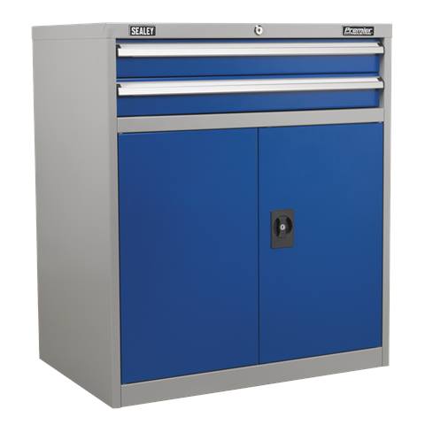 Premier Industrial™ Industrial Cabinet with 2 Drawers & 1 Shelf