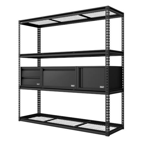 Heavy-Duty Modular Racking Kit with 3 Storage Units