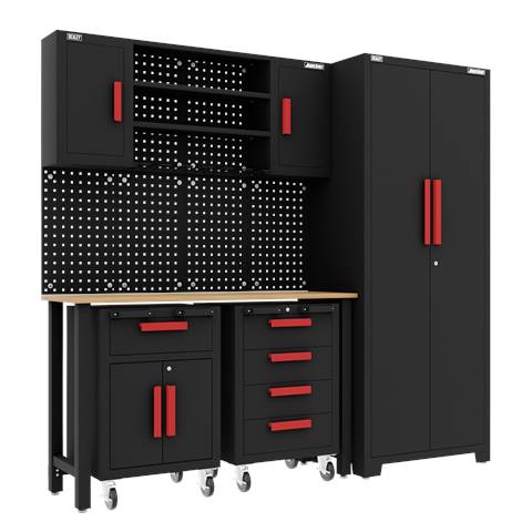 American PRO® Complete Garage Storage System with 2 Mobile Trolleys
