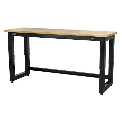 Premier™ Heavy-Duty Steel Adjustable Workbench with Wooden Worktop 1830mm