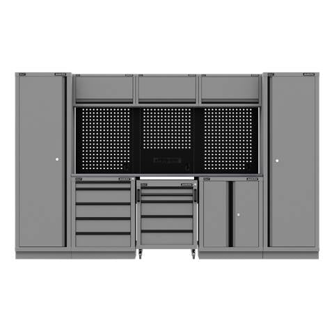 Superline PRO® Black Edition Storage System with Stainless Worktop 3.24m