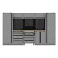 Superline PRO® Black Edition Storage System with Rubber Wood Worktop 3.24m