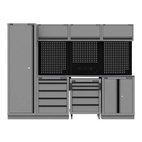 Superline PRO® Black Edition Storage System with Stainless Worktop 2.64m