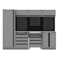 Superline PRO® Black Edition Storage System with Rubber Wood Worktop 2.64m