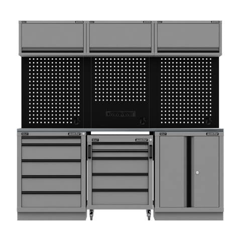 Superline PRO® Black Edition Storage System with Stainless Worktop 2.04m