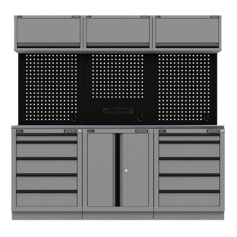 Superline PRO® Black Edition Storage System with Stainless Worktop 2.04m