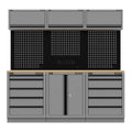Superline PRO® Black Edition Storage System with Rubber Wood Worktop 2.04m