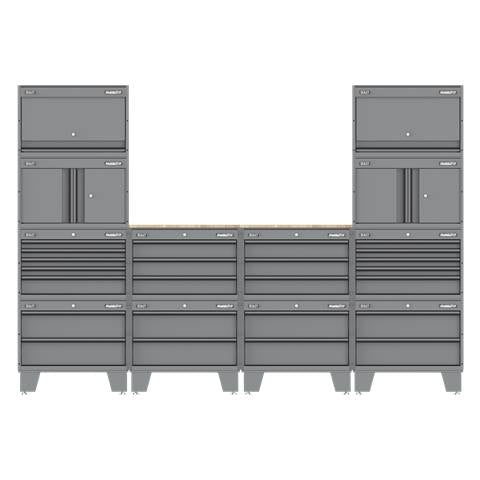 Superline PRO® Storage System with Rubber Wood Worktop 2.7m