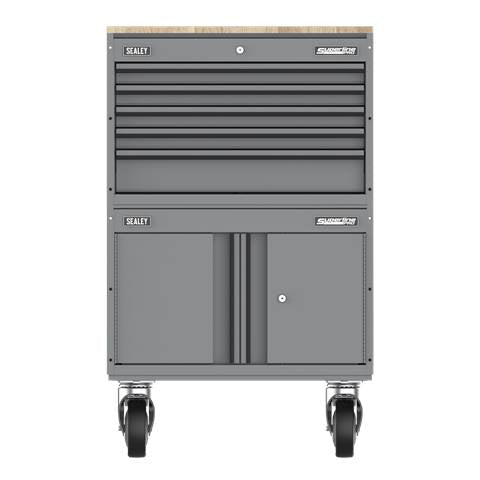 Superline PRO® Storage System with Rubber Wood Worktop 678mm