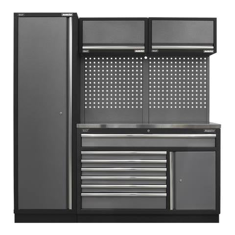 Superline PRO® Storage System with Stainless Steel Worktop 1.96m