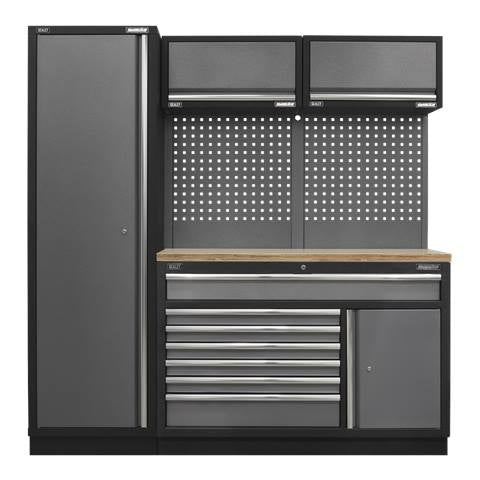 Superline PRO® Storage System with Pressed Wood Worktop 1.96m