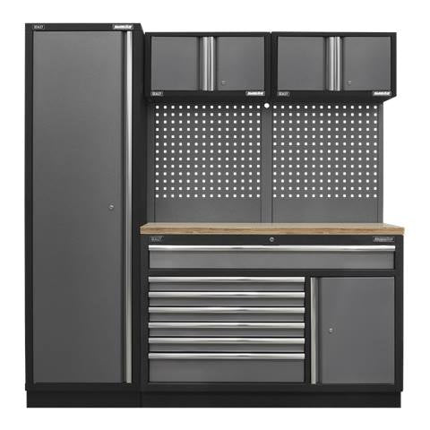 Superline PRO® Storage System with Pressed Wood Worktop 1.96m