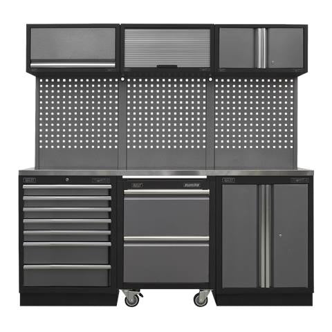 Superline PRO® Storage System with Stainless Steel Worktop 2.04m