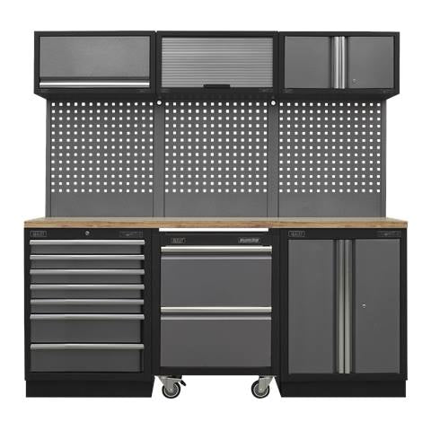 Superline PRO® Storage System with Pressed Wood Worktop 2.04m