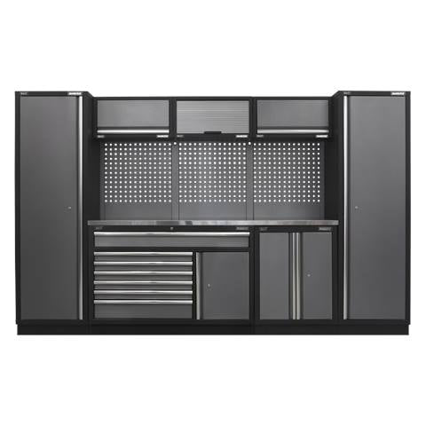 Superline PRO® Storage System with Stainless Steel Worktop 3.24m