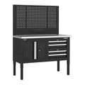 Superline PRO® Modular Workbench with 4 Drawers & Cupboard Stainless Steel Worktop 1265mm