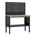 Superline PRO® Modular Workbench with Pegboard Back Panel Wooden Worktop 1265mm