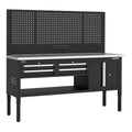 Superline PRO® Modular Workbench with 4 Drawers & Cupboard Stainless Steel Worktop 1830mm