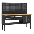 Superline PRO® Modular Workbench with 4 Drawers & Cupboard Wooden Worktop 1830mm