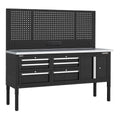 Superline PRO® Modular Workbench with 6 Drawers & Cupboard Stainless Steel Worktop 1830mm
