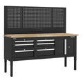Superline PRO® Modular Workbench with 6 Drawers & Cupboard Wooden Worktop 1830mm