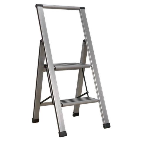Professional Folding Step Ladder 2-Step Aluminium 150kg Capacity