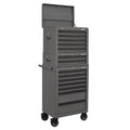 Superline PRO® Topchest, Mid-Box Tool Chest & Rollcab Combination 14 Drawer - Grey