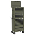 Superline PRO® Topchest, Mid-Box Tool Chest & Rollcab Combination 14 Drawer - Khaki
