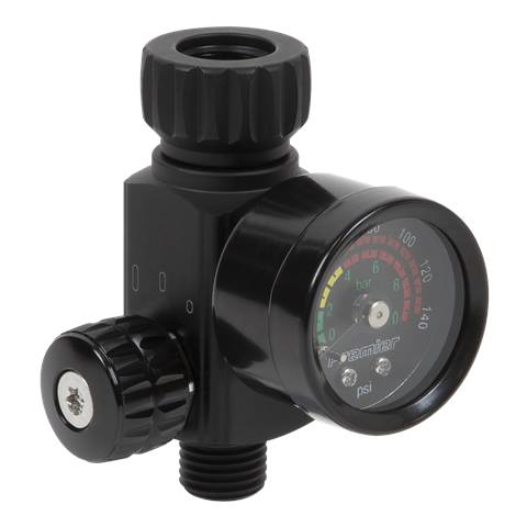 Premier On-Gun Air Pressure Regulator/Gauge with Glass Lens