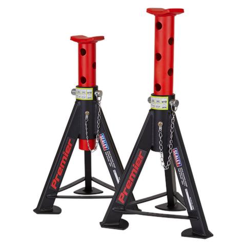 Premier Axle Stands (Pair) 6 Tonne Capacity per Stand - Red